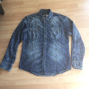 True Religion snap button shirt, size XXL